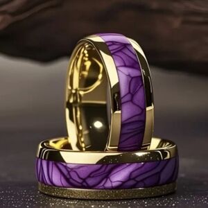Elegant Purple and Gold Women's Ring